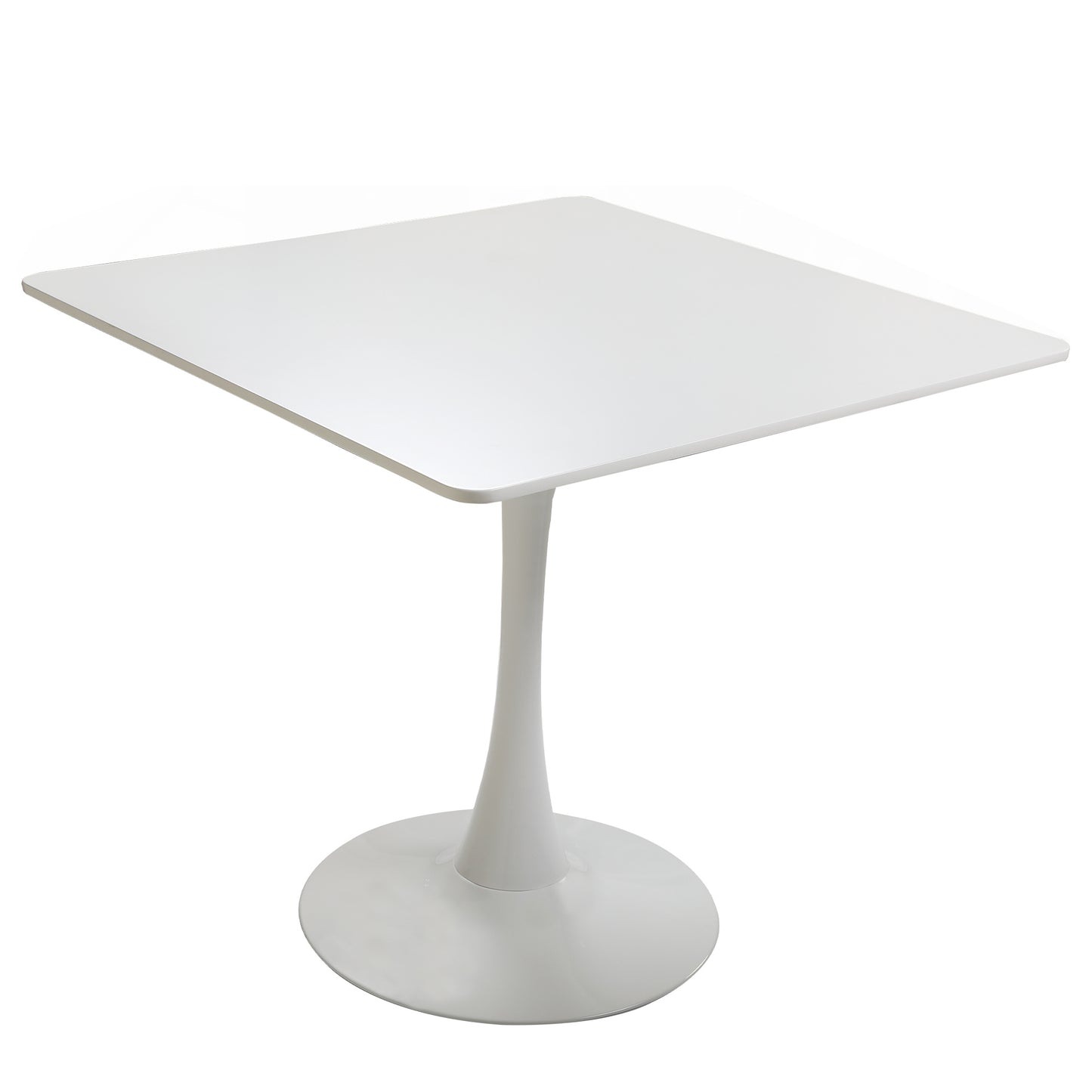 31.5\"H White Tulip Table Mid-Century Dining Table with Round MDF Table Top;  Pedestal Dining Table;  End Table Leisure Coffee Table XH