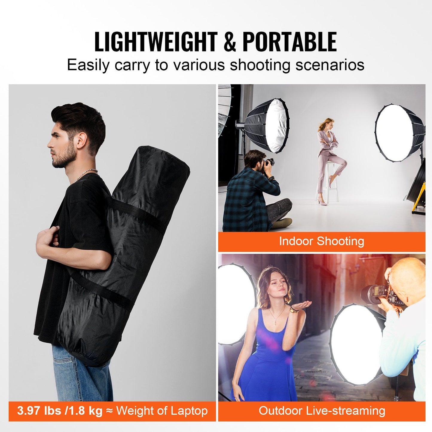 Parabolic Softbox 33 in Quick Release & Quick Fold & Portable