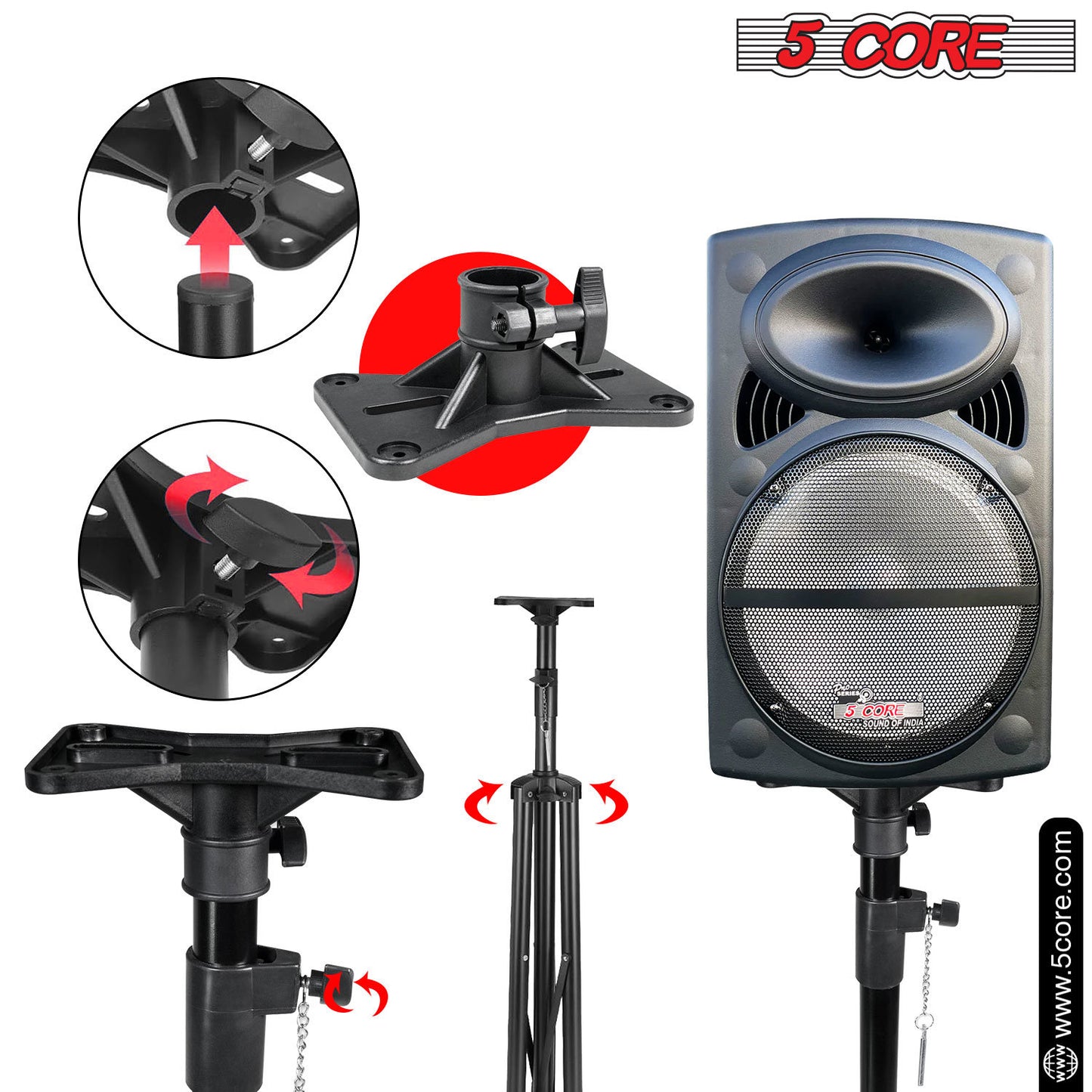 5 Core Speaker Stand Tripod Floor