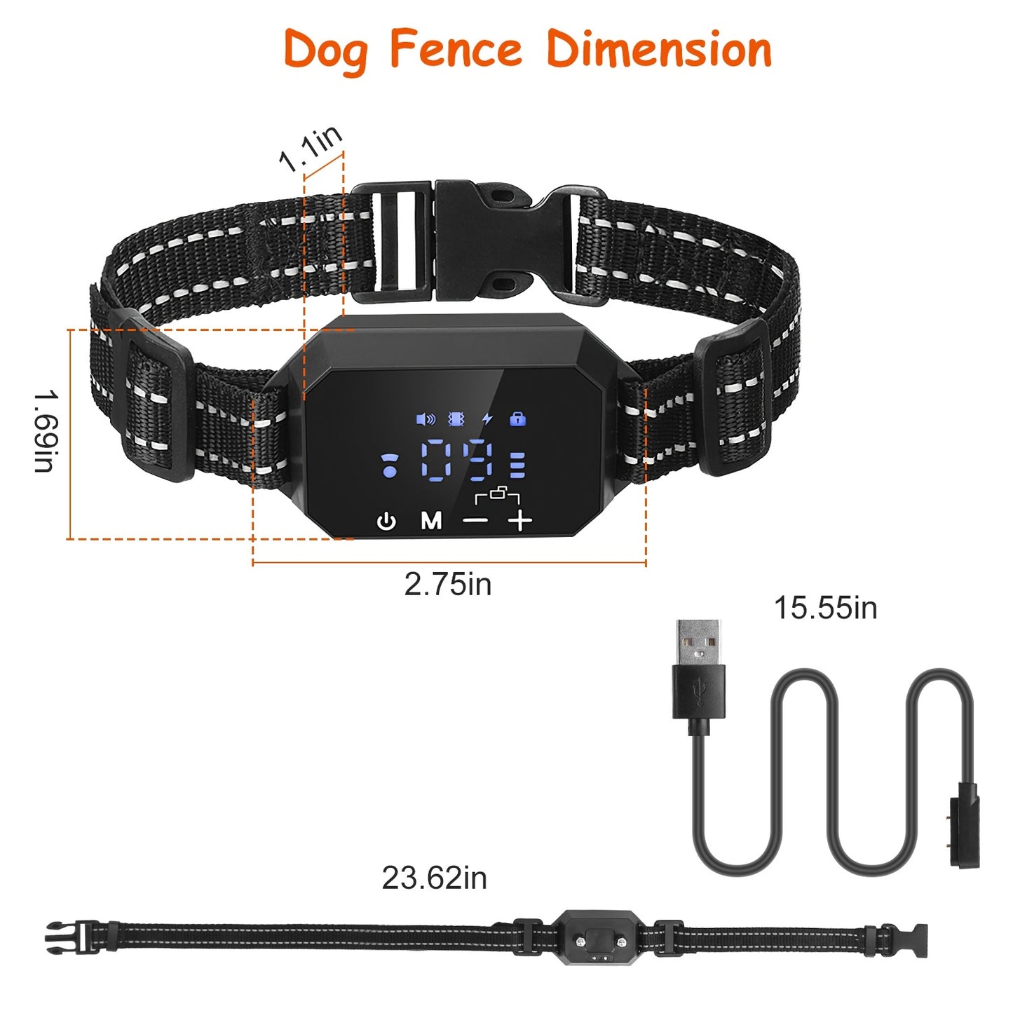 Wireless GPS Dog Fence Rechargeable Waterproof Electric Dog Collar