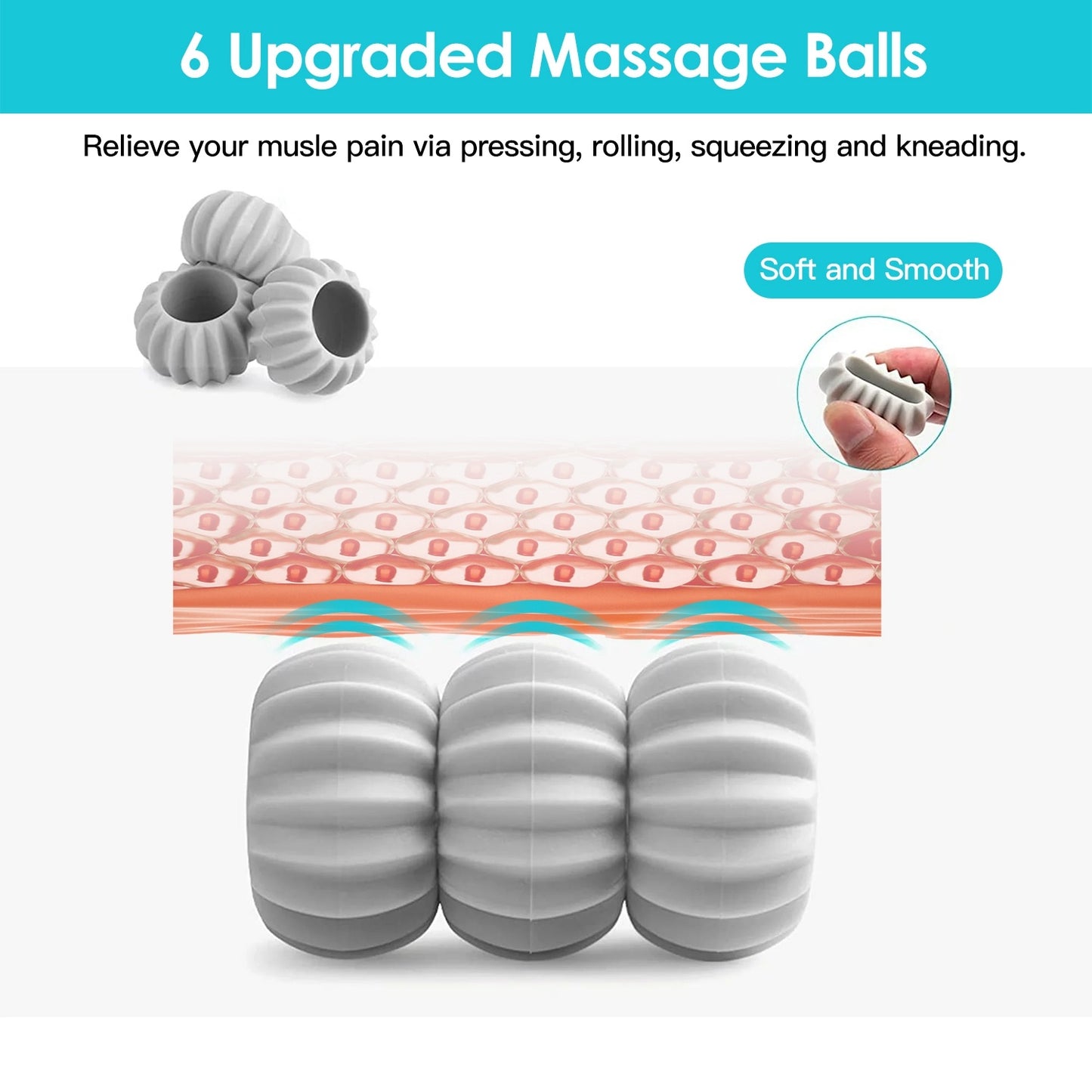 Neck Roller Massager 360º Rotatable Trigger Point Roller Portable Massager