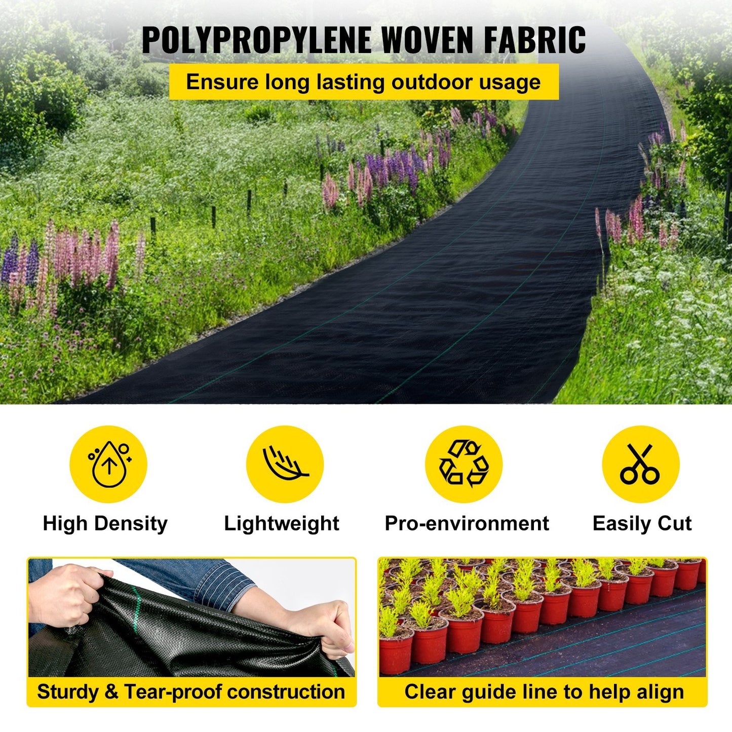 2*3FTx300FT Premium Weed Barrier Fabric