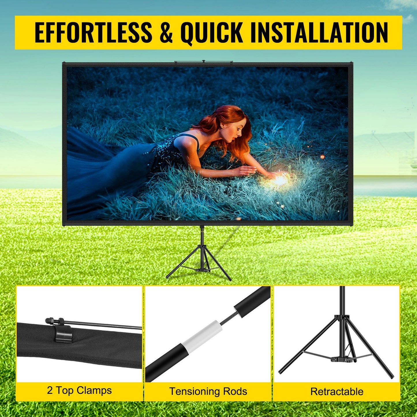 Tripod Projector Screen with Stand 100inch