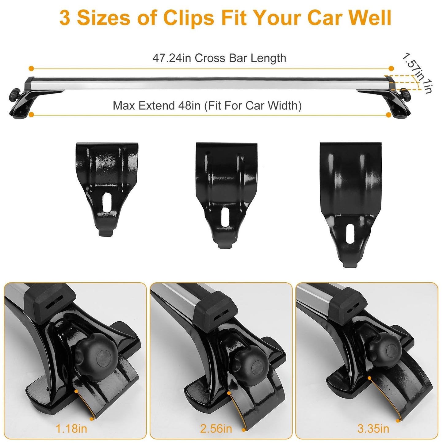 47.24in Universal Top Roof Rack Cross Bar