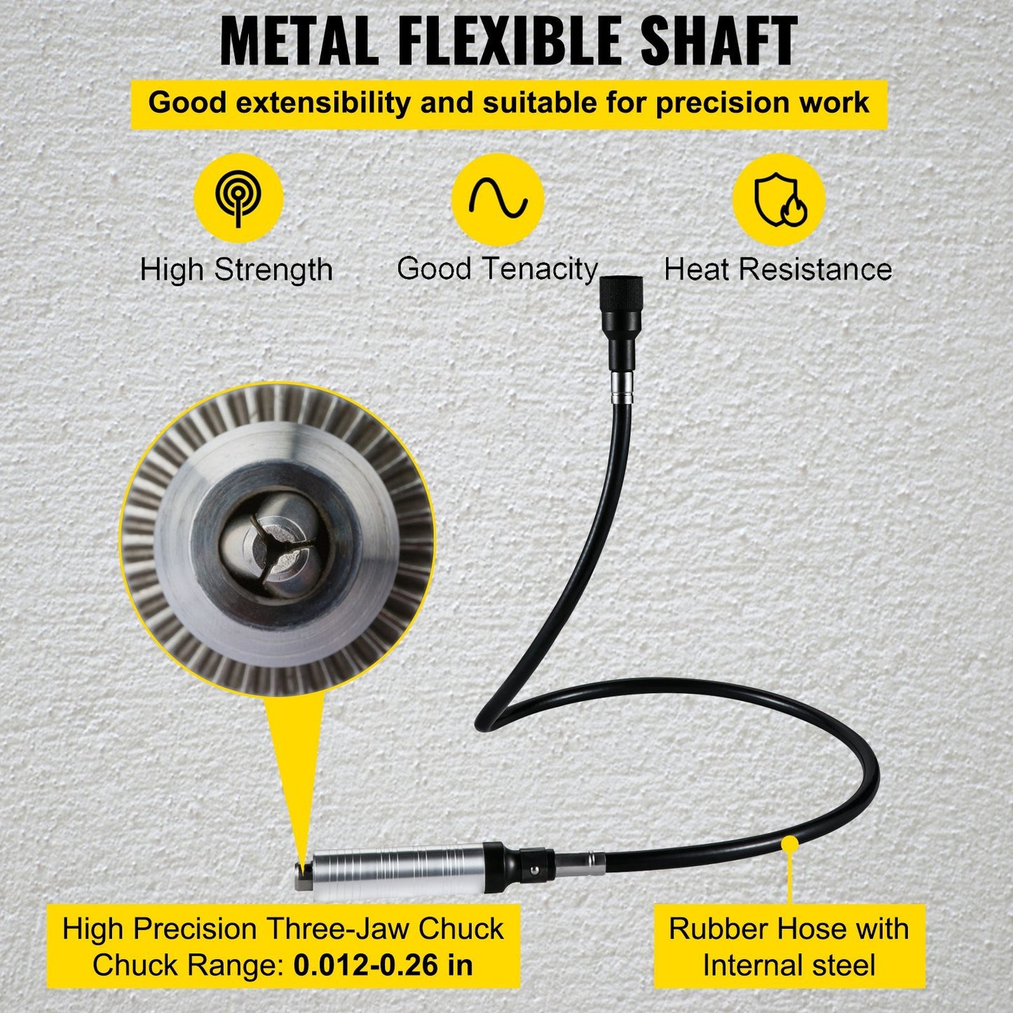 Flex Shaft Grinder 380W Rotary Tool 500-23000RPM Rotary Carver with 1/4" 3-Jaw Chuck