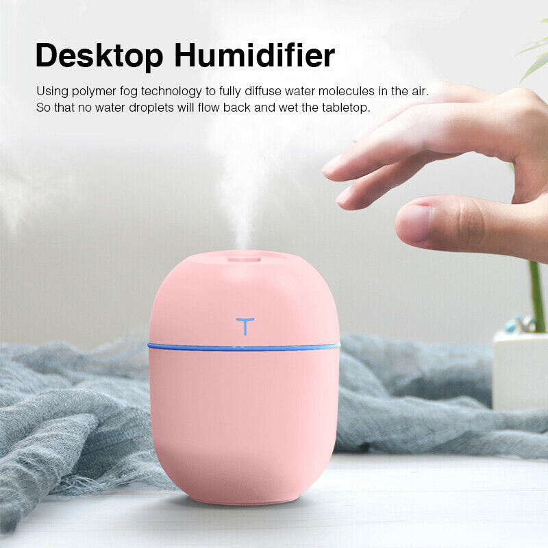 Air Humidifier Mini Ultrasonic USB Essential Oil Diffuser Car Purifier Aroma Anion Mist Maker for Home Car with LED Night Lamp