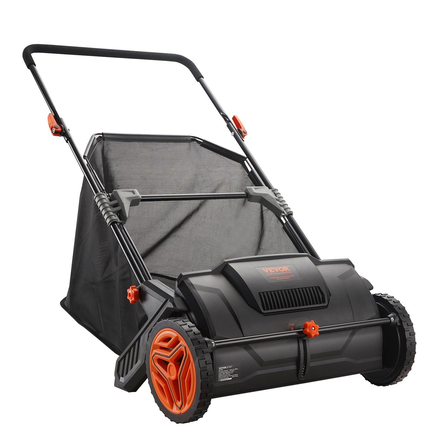 Push Lawn Sweeper/ 21-inch Leaf & Grass Collector