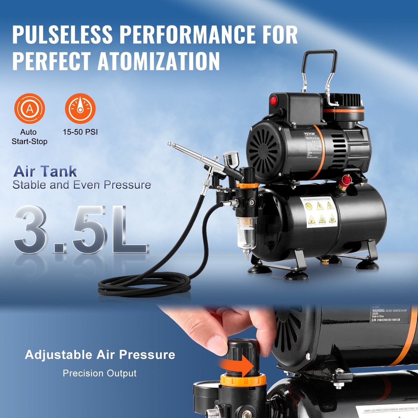 Airbrush Kit, Dual Fan Air Tank Compressor System Kit