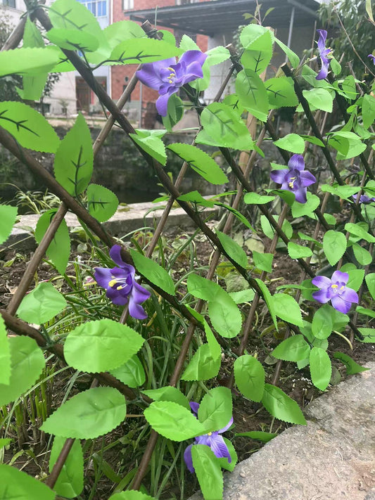 Simulation fence leaves wooden fence