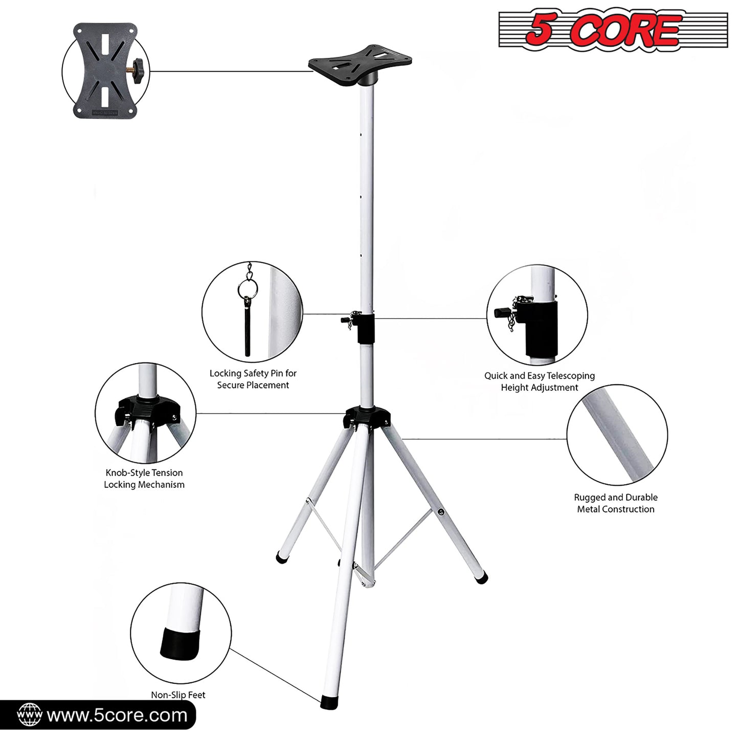 5 Core Speaker Stand Tripod Floor