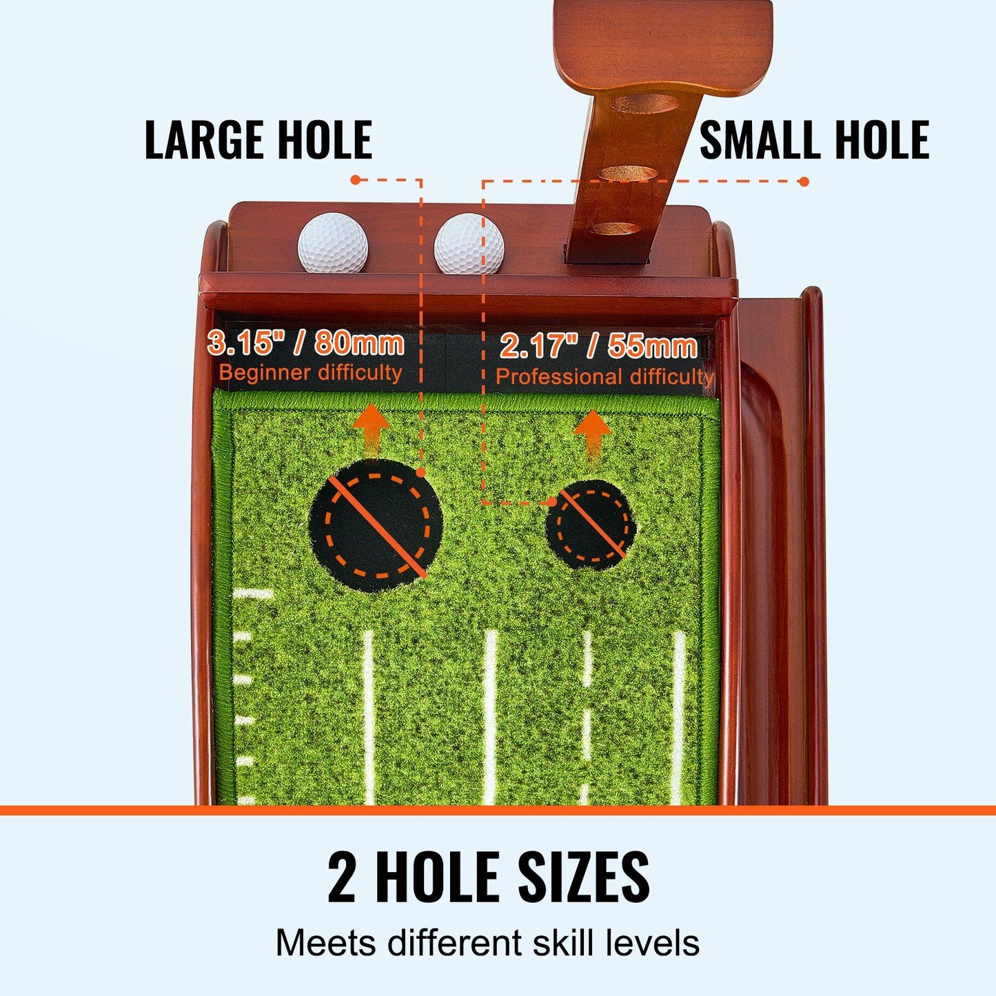 2 Hole Golf Putting Mat Indoor Golf Putting Green Golf Training Aid