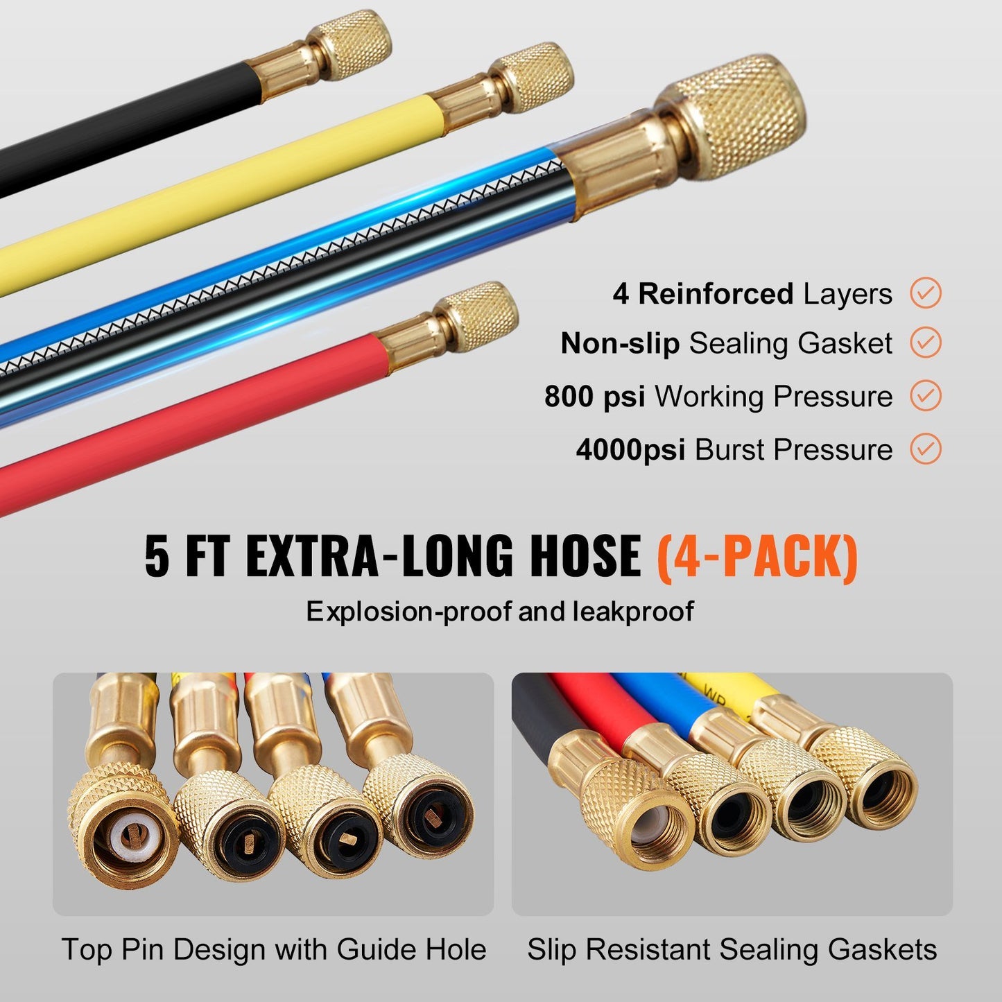 4 Way AC Gauge - AC Manifold Gauge Set