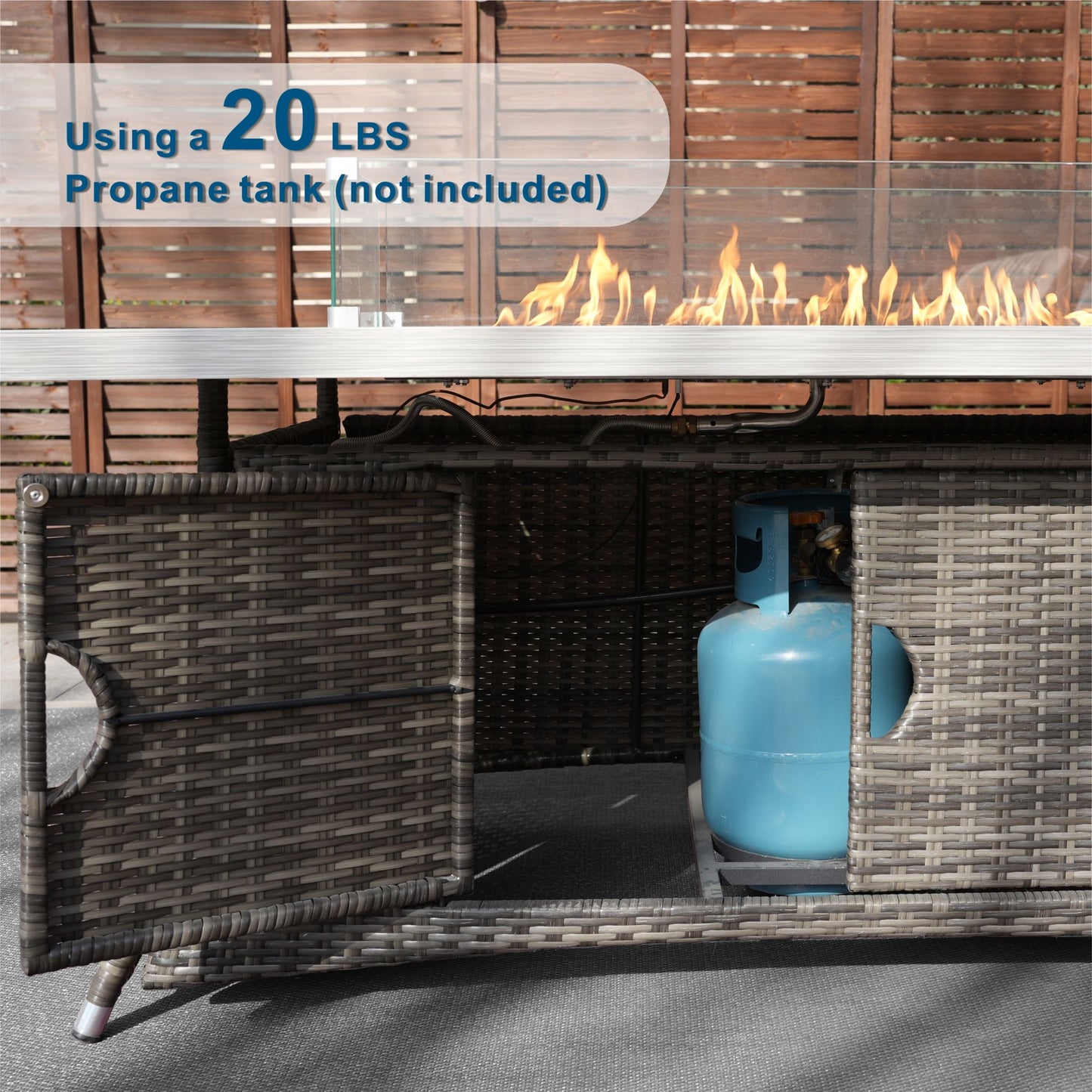 Direct Wicker PE Rattan and Aluminium Patio Dining Fire Pit Table (Table Only)