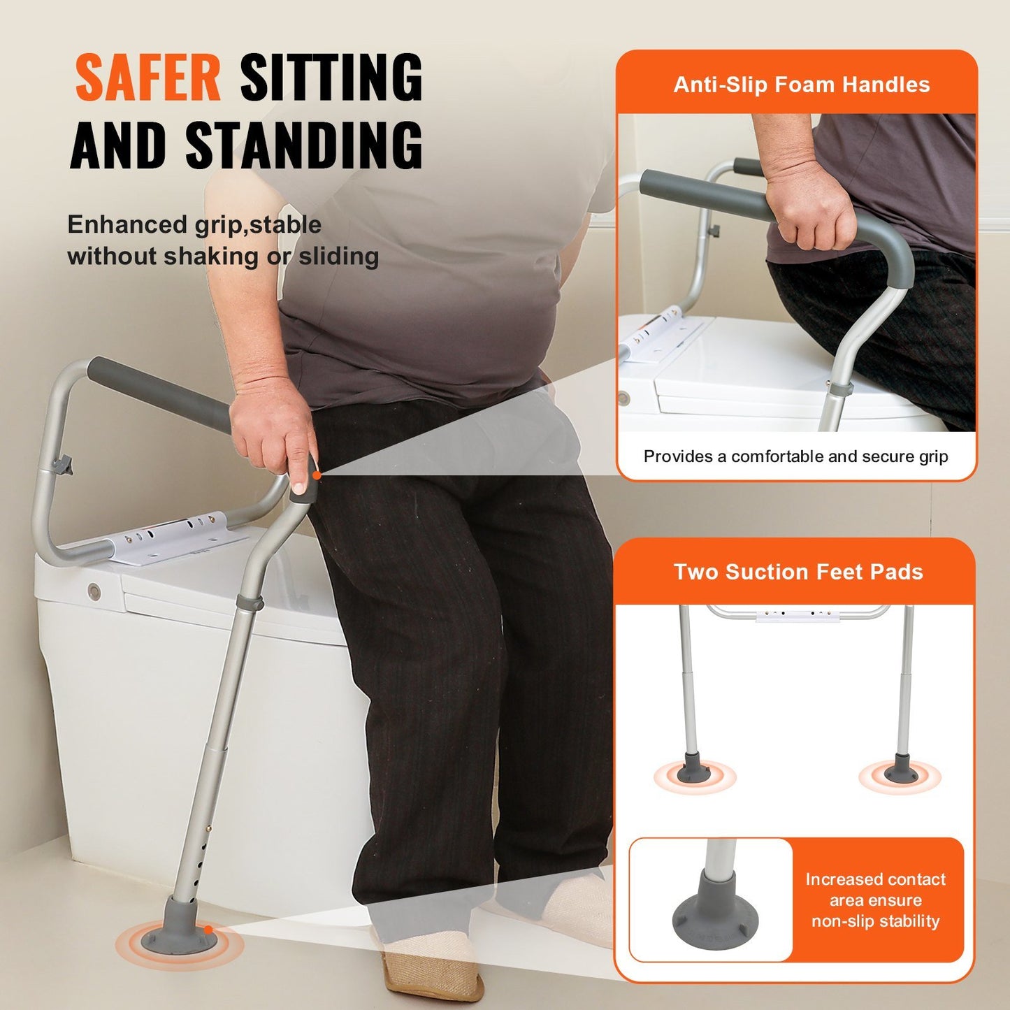 Toilet Safety Rail, Bathroom Toilet Seat Frame