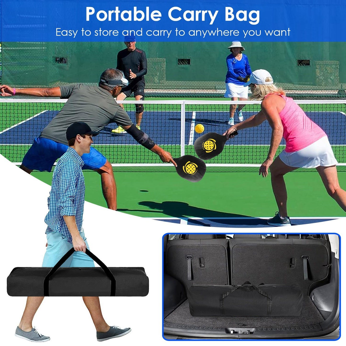 Portable Pickleball Net Set 22ft Regulation Size