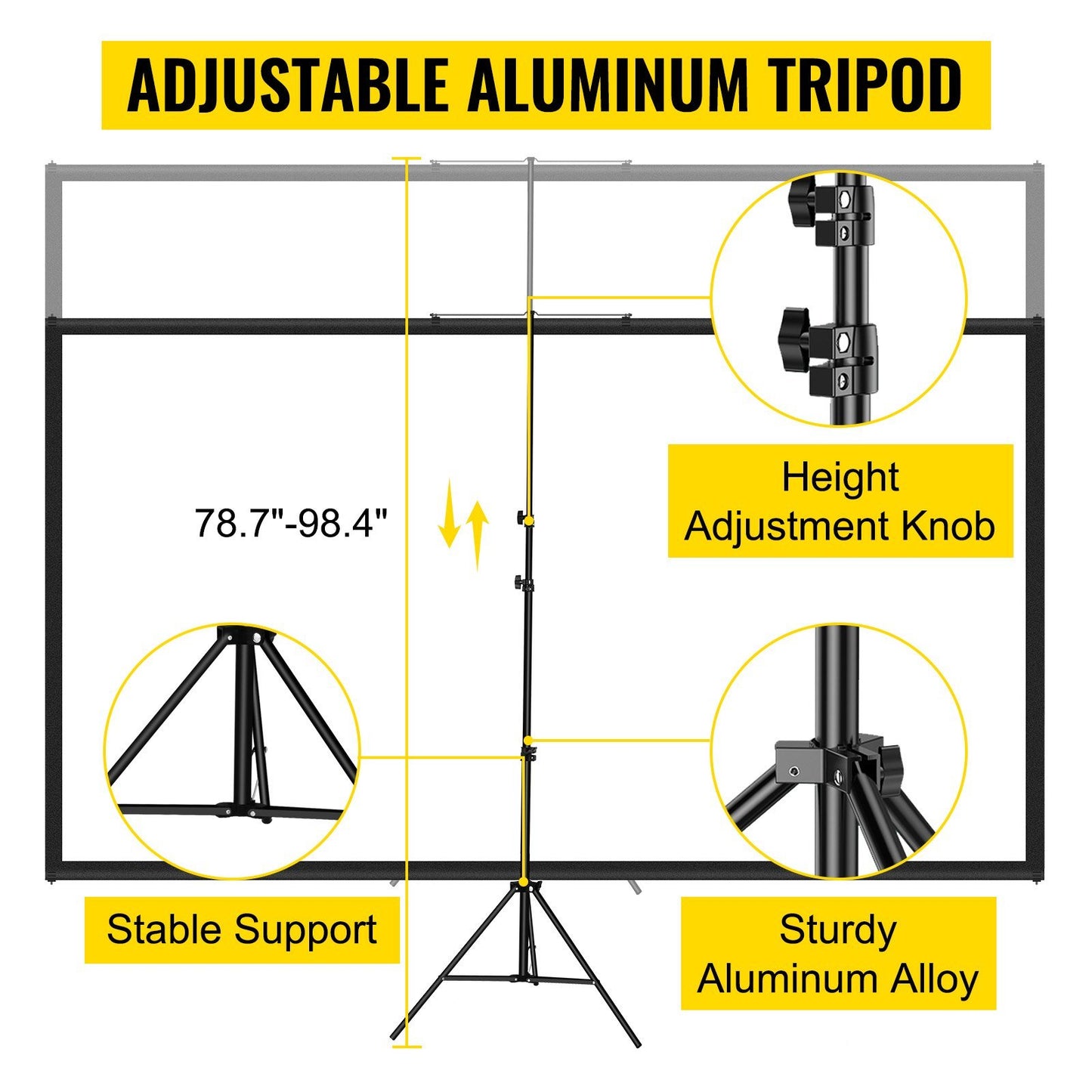 Tripod Projector Screen with Stand 100inch