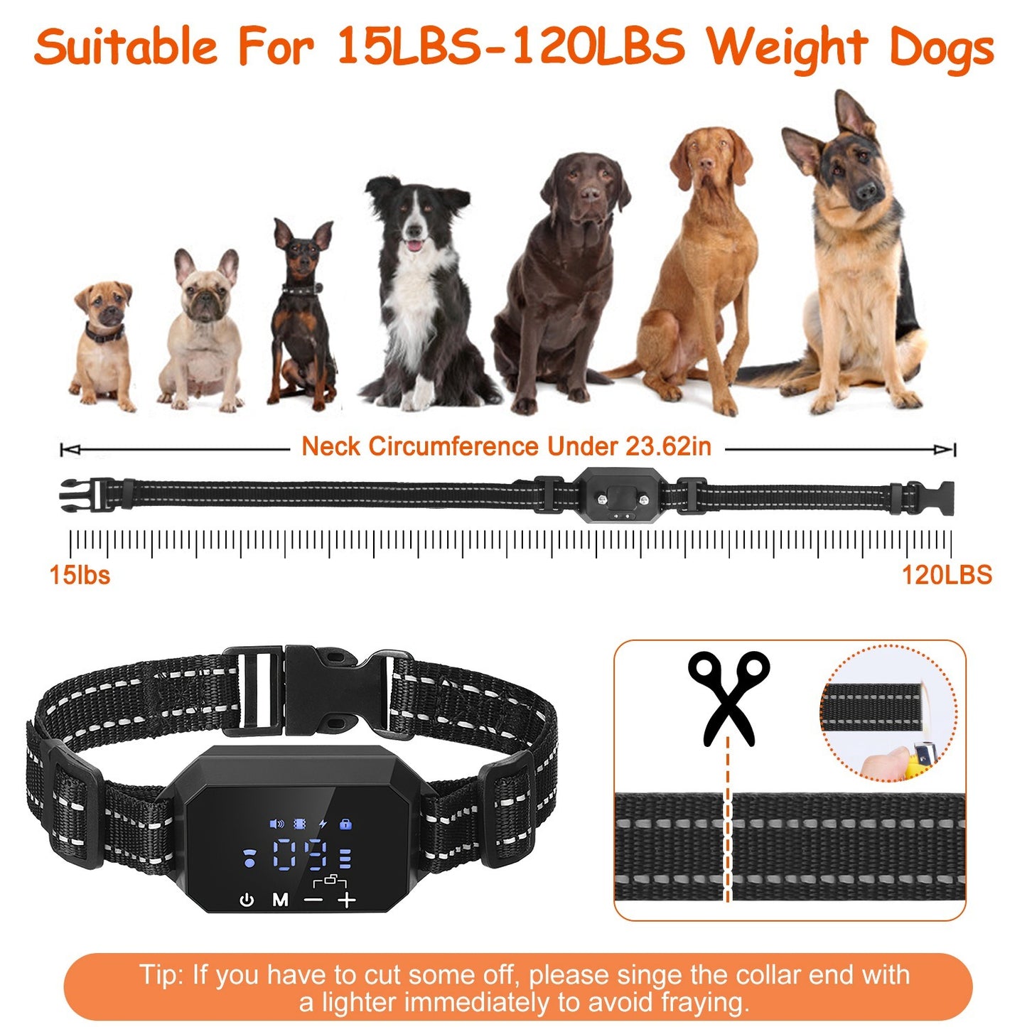 Wireless GPS Dog Fence Rechargeable Waterproof Electric Dog Collar