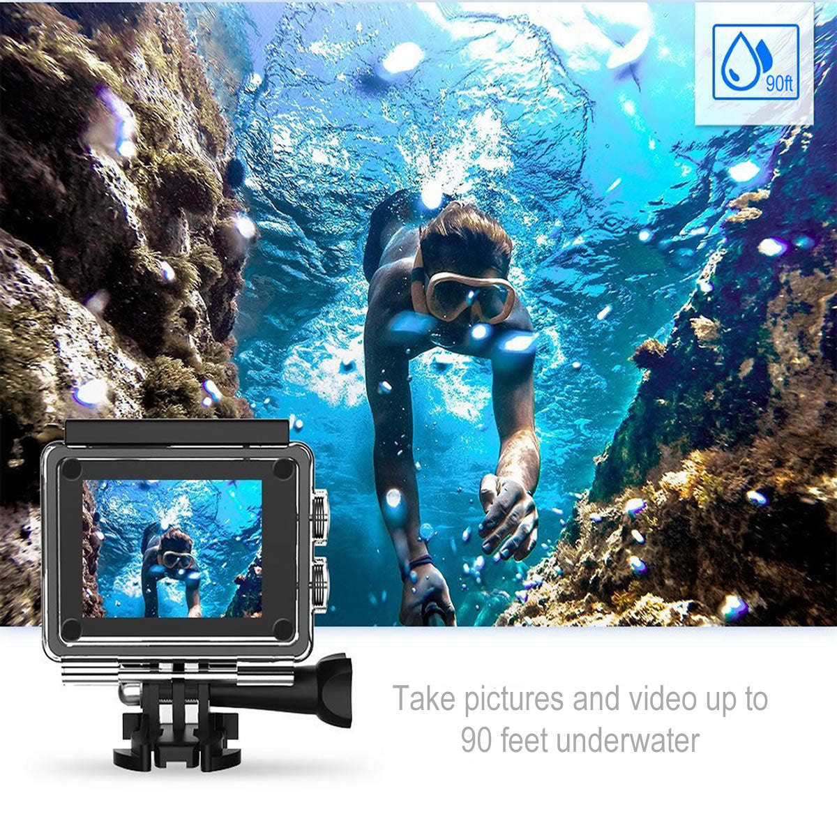 4K Action Pro Waterproof All Digital UHD WiFi Camera + RF Remote And Accessories