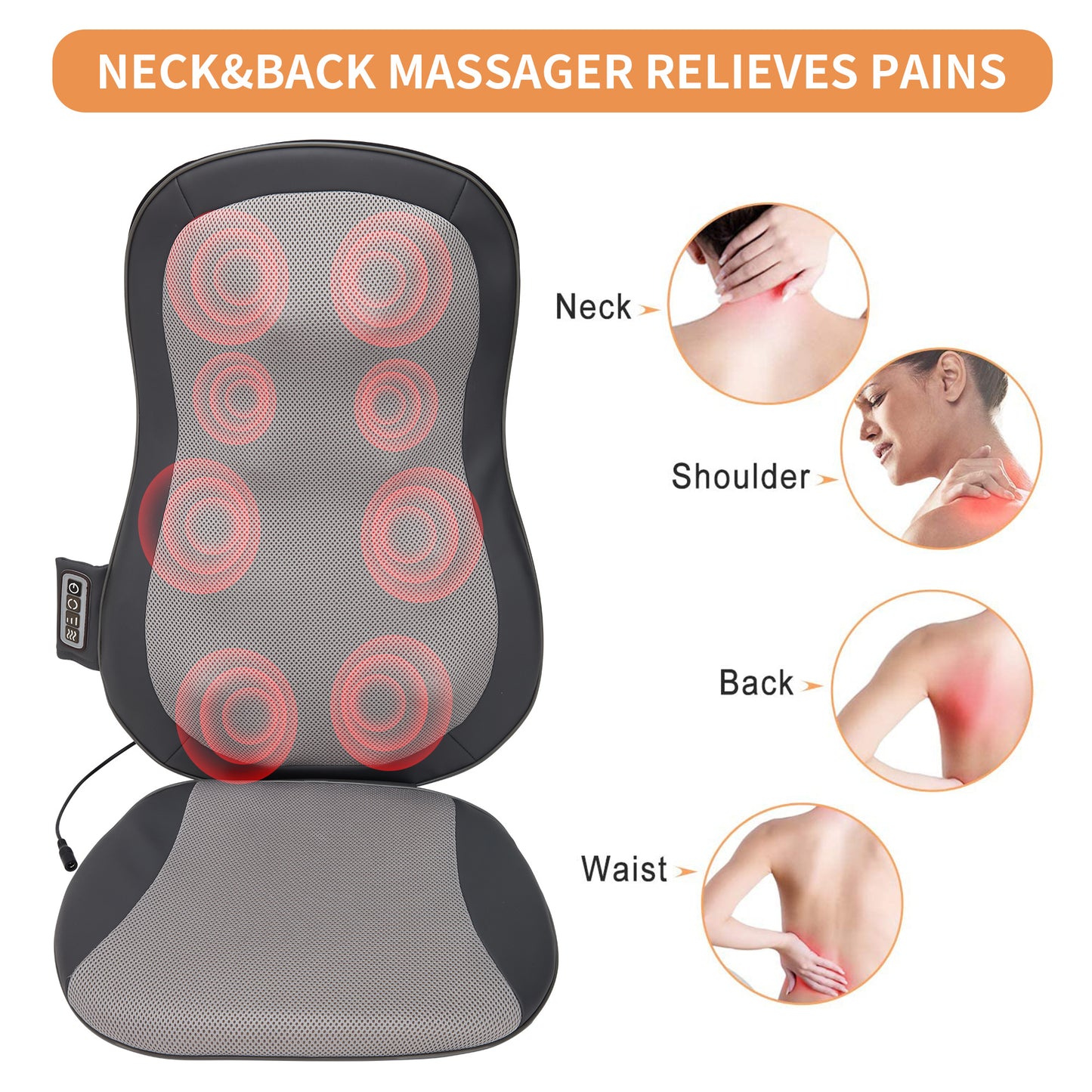 12 massage nodes, full set massage pad,Thai massage car cushion
