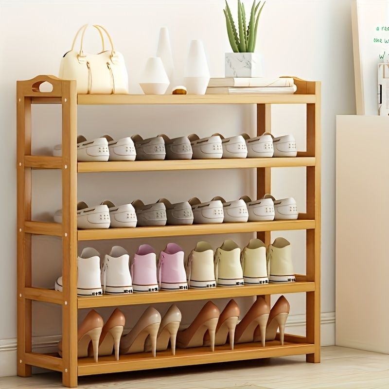 1 bamboo shoe rack for household floor-