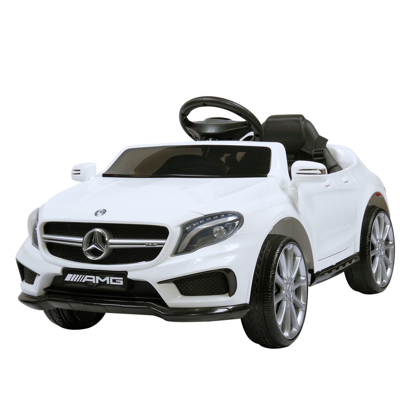 6V Mercedes Benz AMG Electric Vehicle, Kid Ride on Car with Parental Remote Control, MP3 Player Headlights Opening Doors, for Children 3-8, White