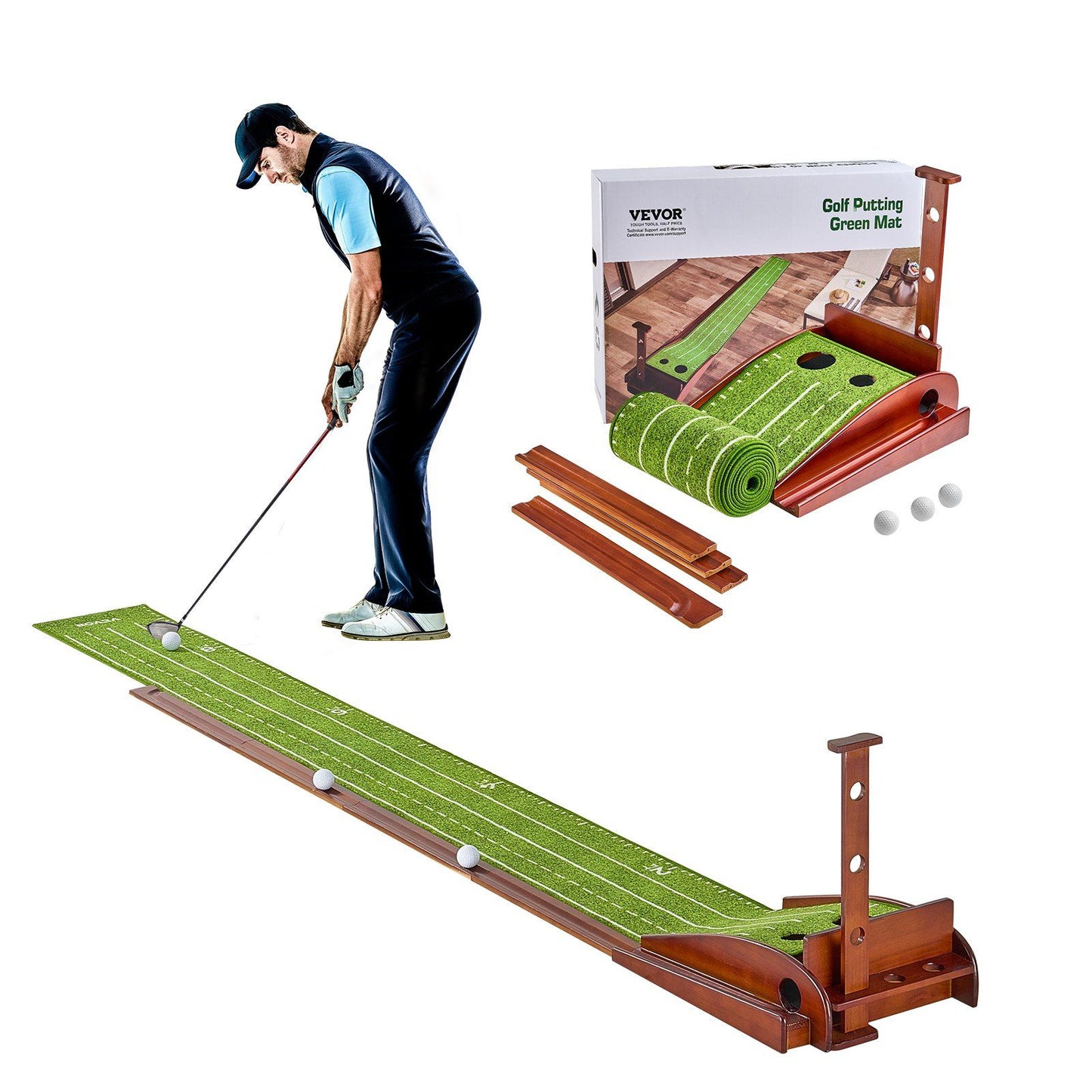 2 Hole Golf Putting Mat Indoor Golf Putting Green Golf Training Aid