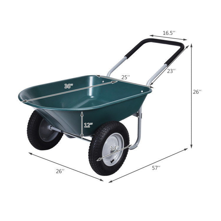 2 Tire Heavy-duty Dolly Utility Cart Wheelbarrow Garden Cart