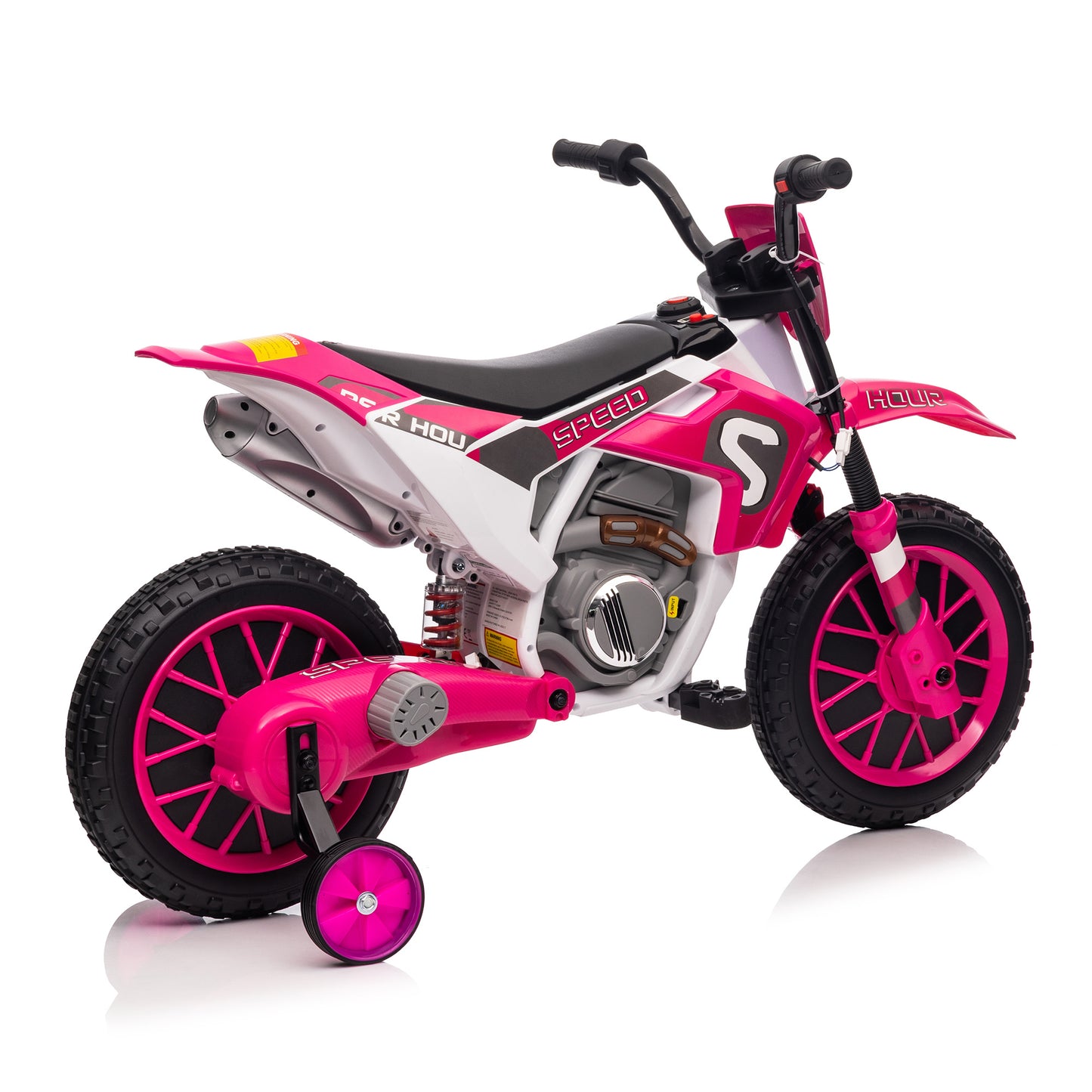 Motorcycle with Training Wheels - Magenta