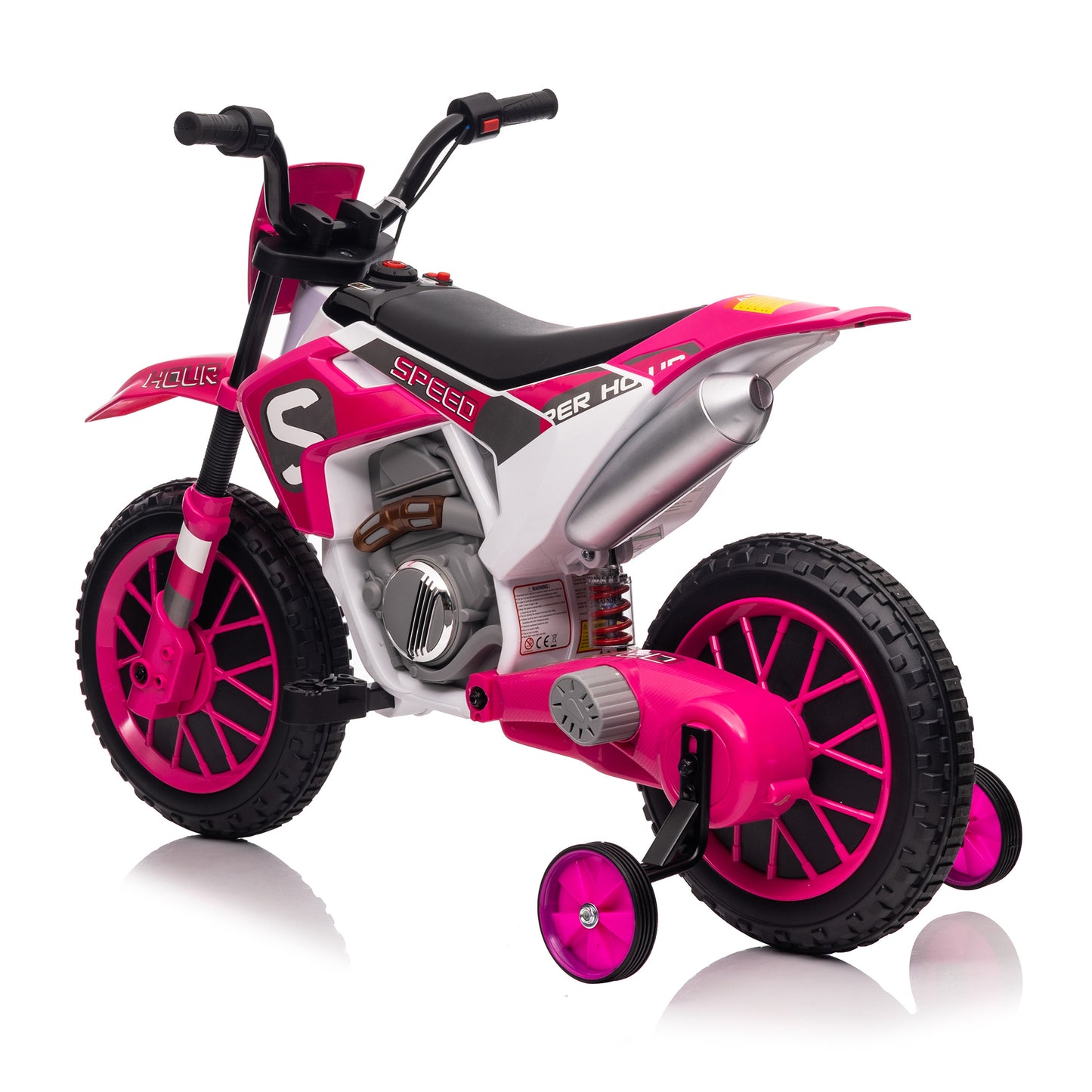 Motorcycle with Training Wheels - Magenta