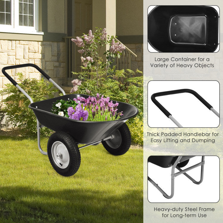 2 Tire Heavy-duty Dolly Utility Cart Wheelbarrow Garden Cart