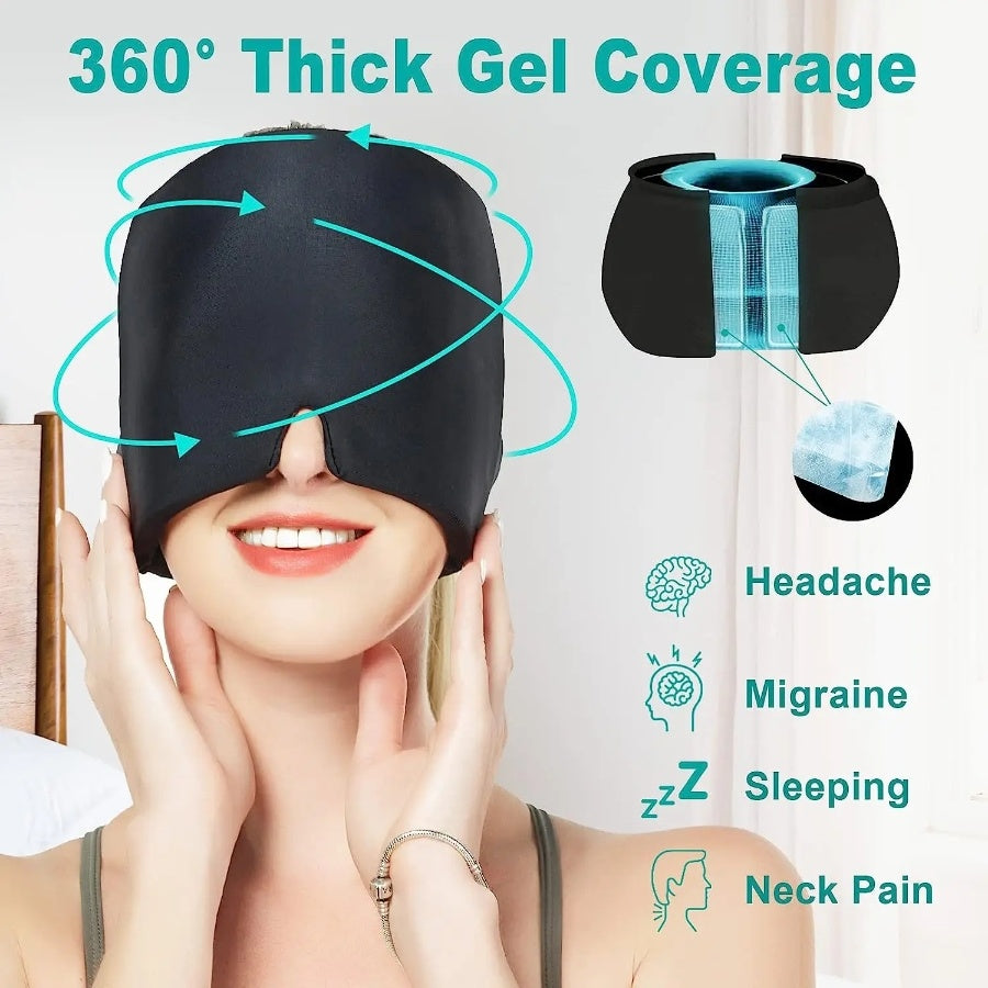 Gel Hot Cold Therapy Headache Pain Relief Cap 360° Massage