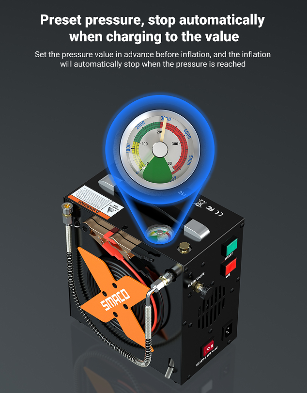 Portable vehicle air pneumatic machine flow 11 Lmin electric high pressure air pump