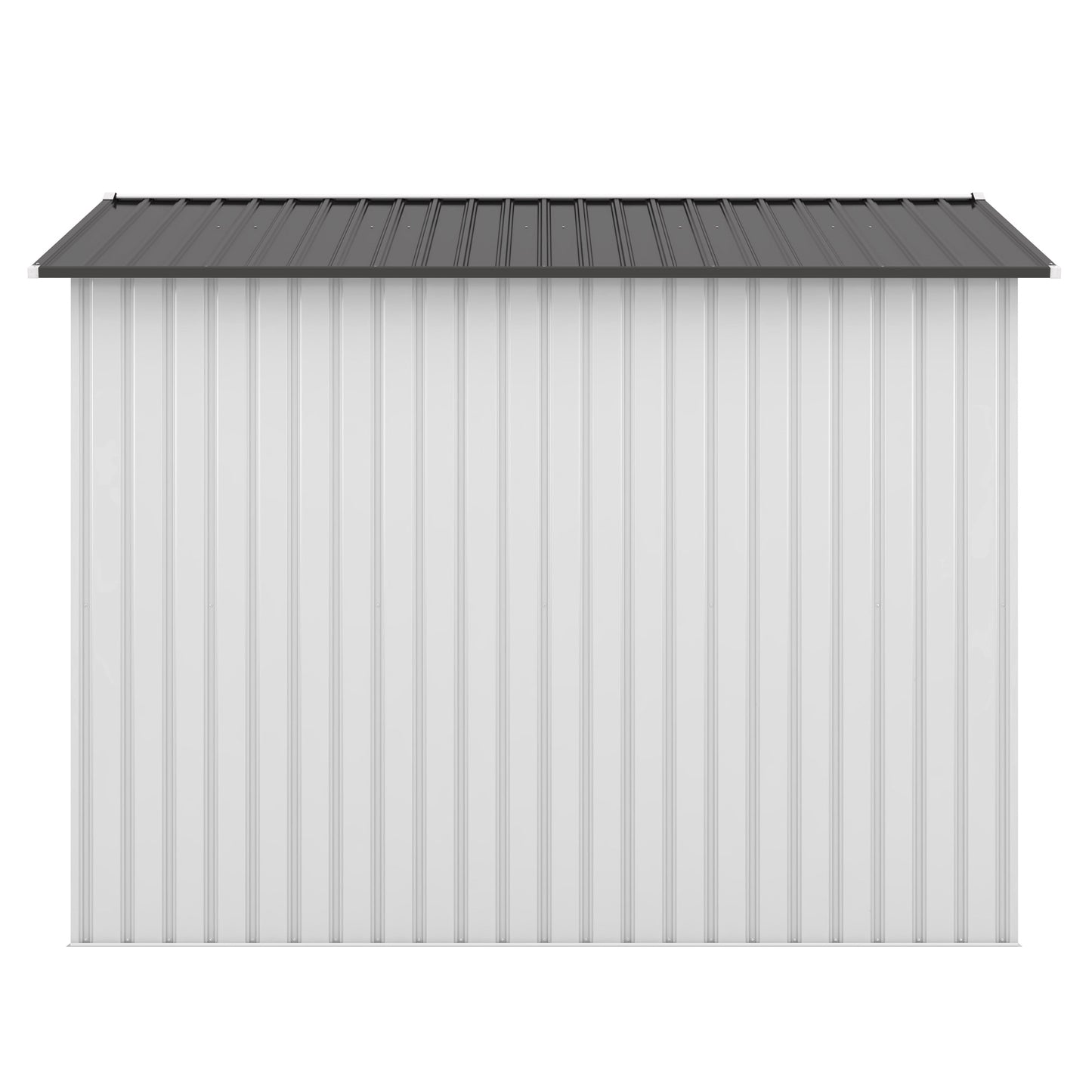 8' x 8' Outdoor Storage Shed, Metal Garden Shed with Double Sliding Doors, 4 Air Vents, Tool Storage House Shed for Yard, Patio, Lawn, White+Gray