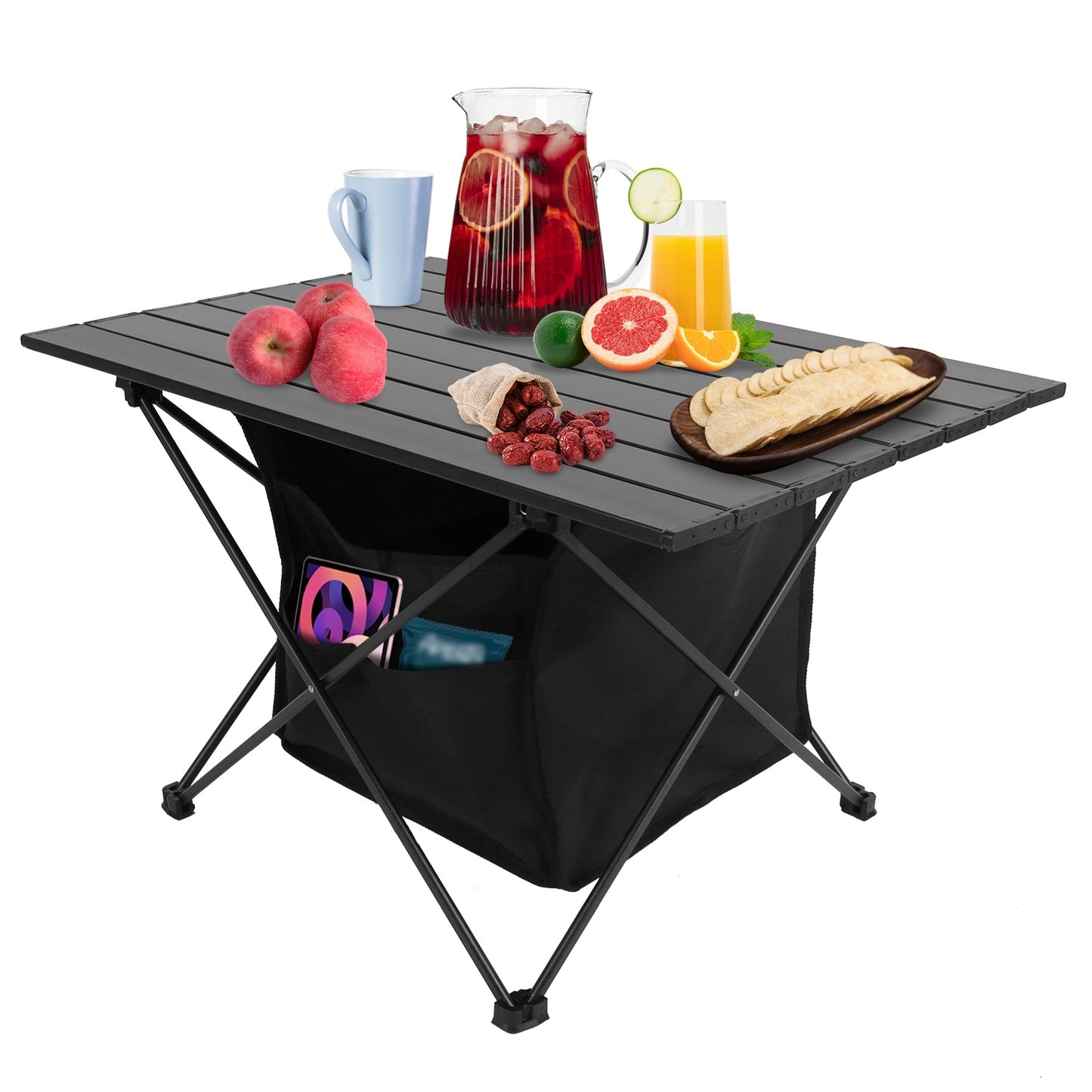 Rustproof Portable Aluminum Alloy Roll-Up Camping Table