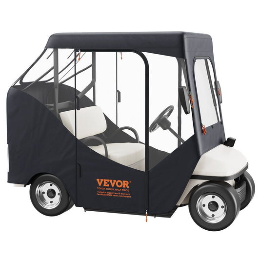 Golf Cart Enclosure, 600D Polyester Driving Enclosure with 4-Sided Transparent Windows