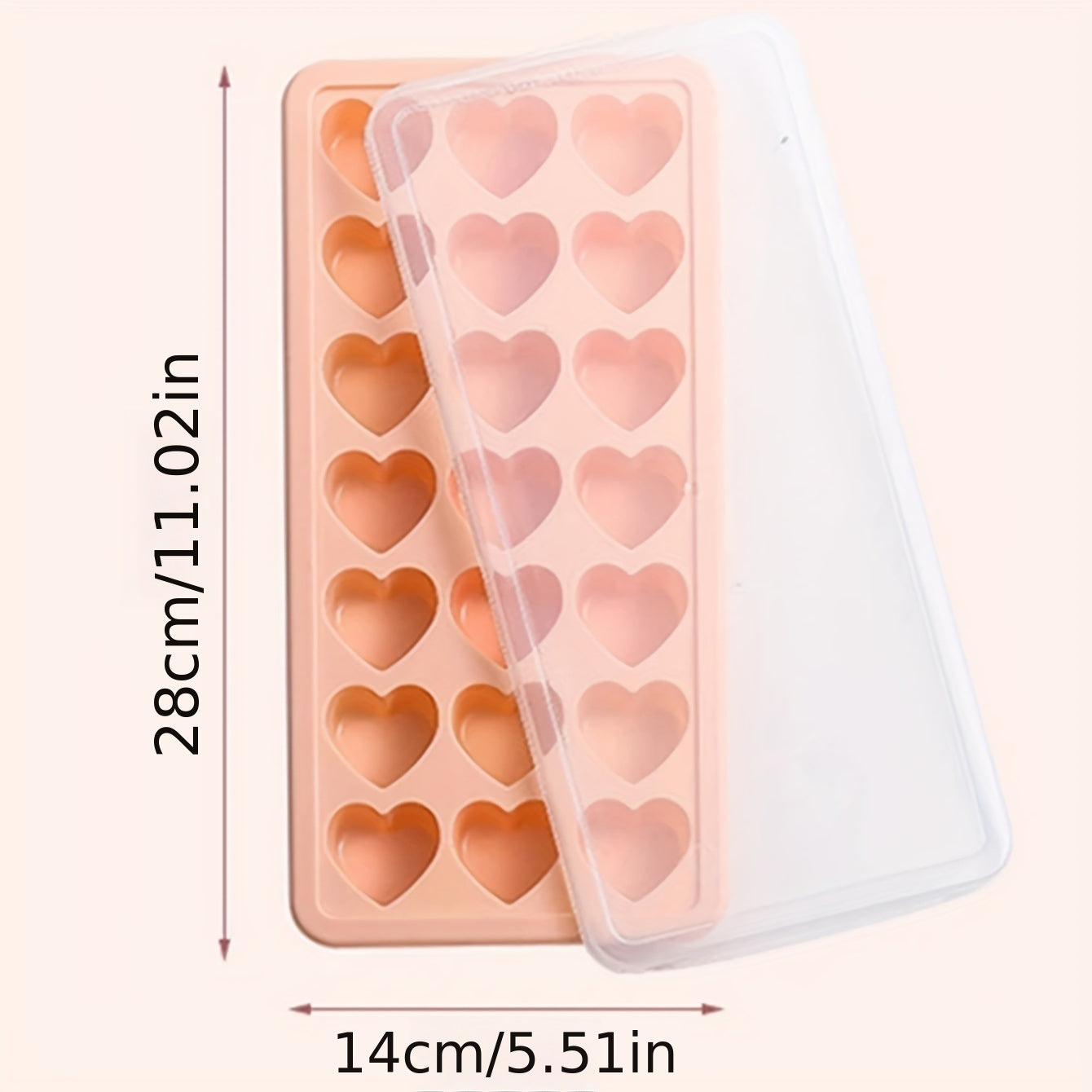 1pc High Quality Silicone 21 Even Love Ice Cube Ice Tray Mold Heart Shaped Silicone Ice Box