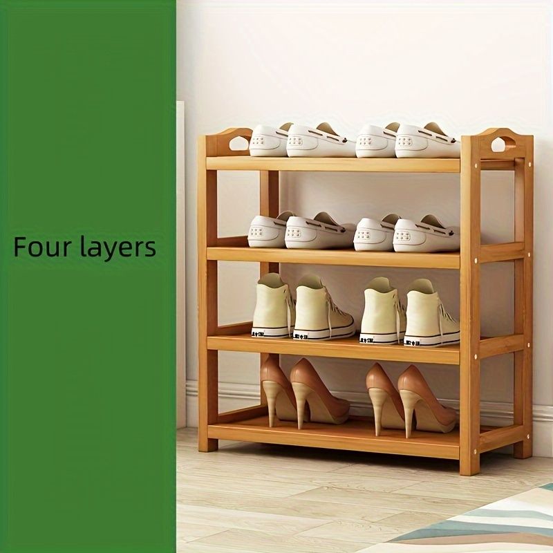 1 bamboo shoe rack for household floor-