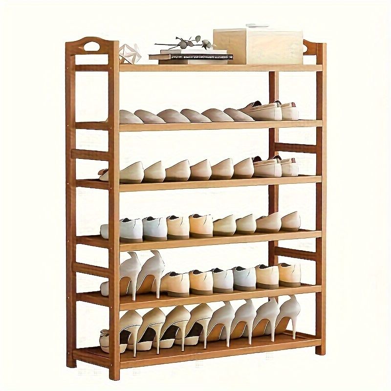 1 bamboo shoe rack for household floor-