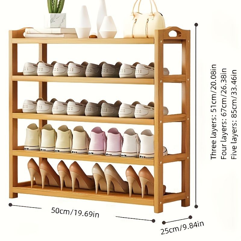 1 bamboo shoe rack for household floor-