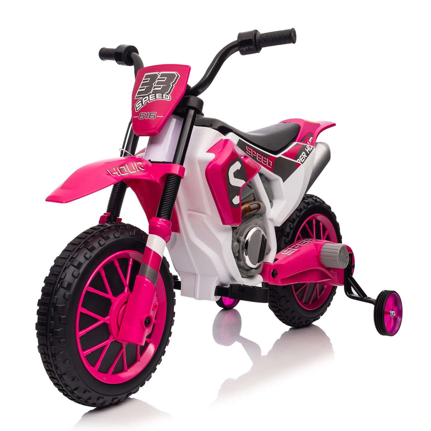 Motorcycle with Training Wheels - Magenta