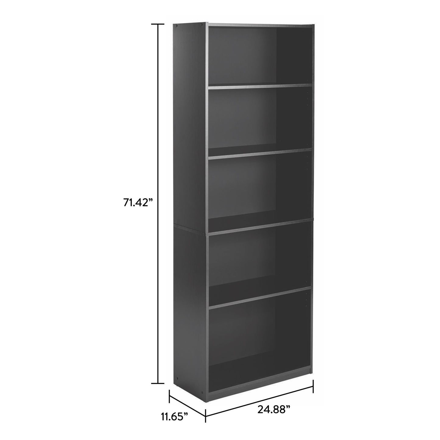 1 piece modern white wooden floor standing 5 tier bookshelf