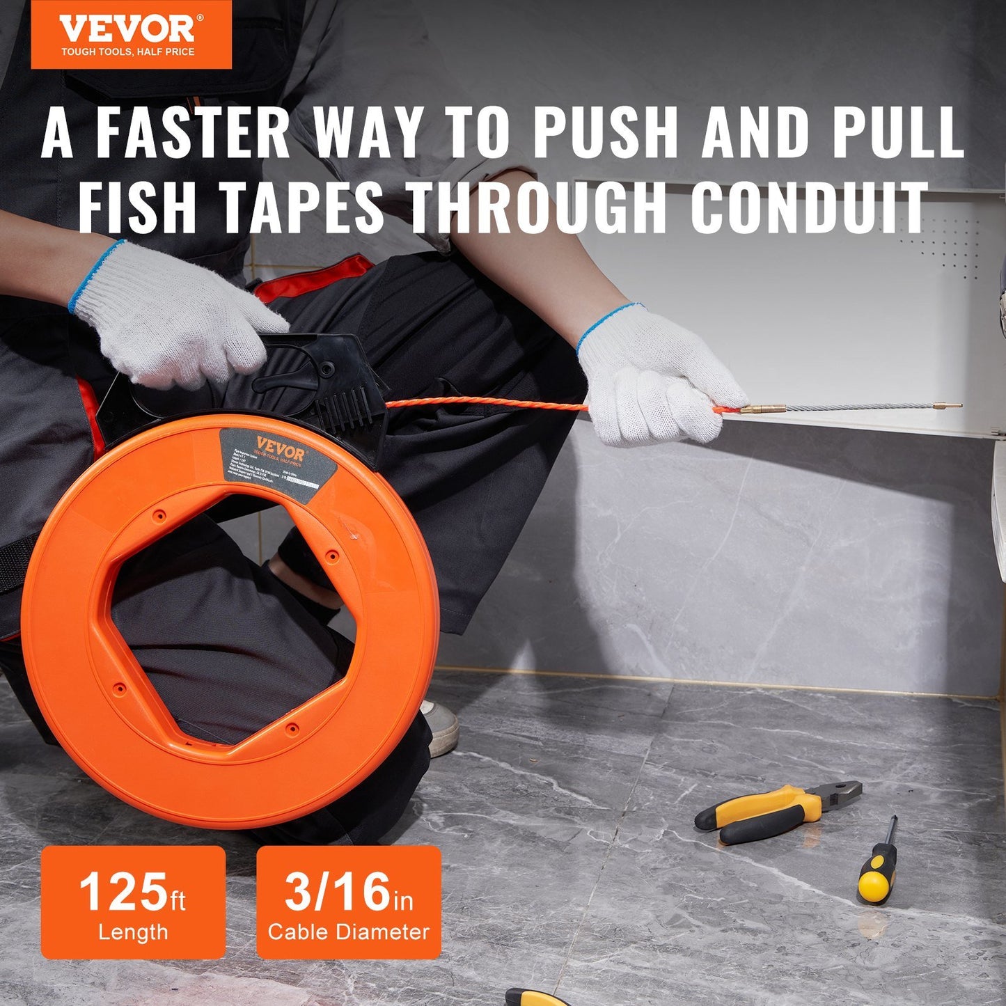 Fish Tape/ PET Wire Puller with Optimized Housing and Handle