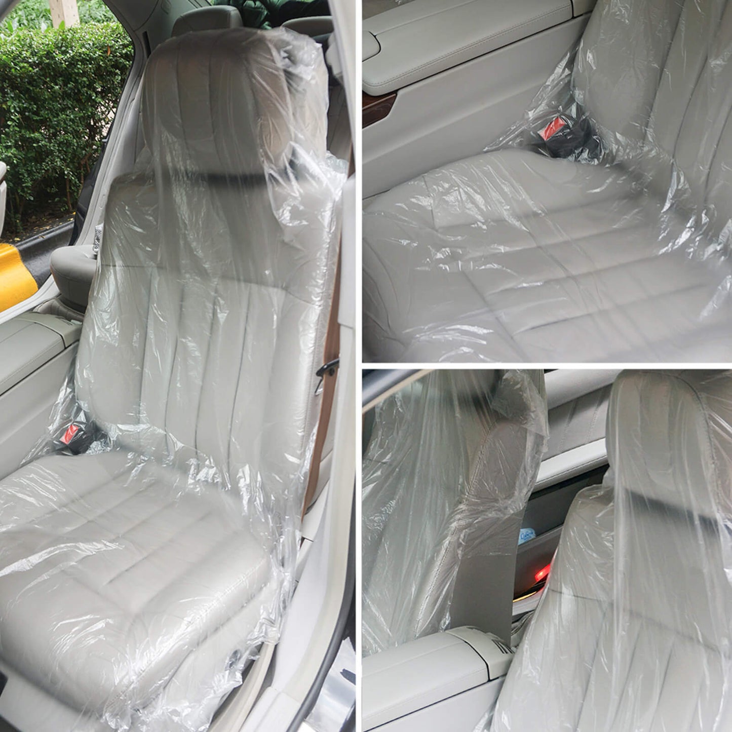 100pcs Disposable Plastic Car Seat Cover Universal Fit Protector Clear Wholesale