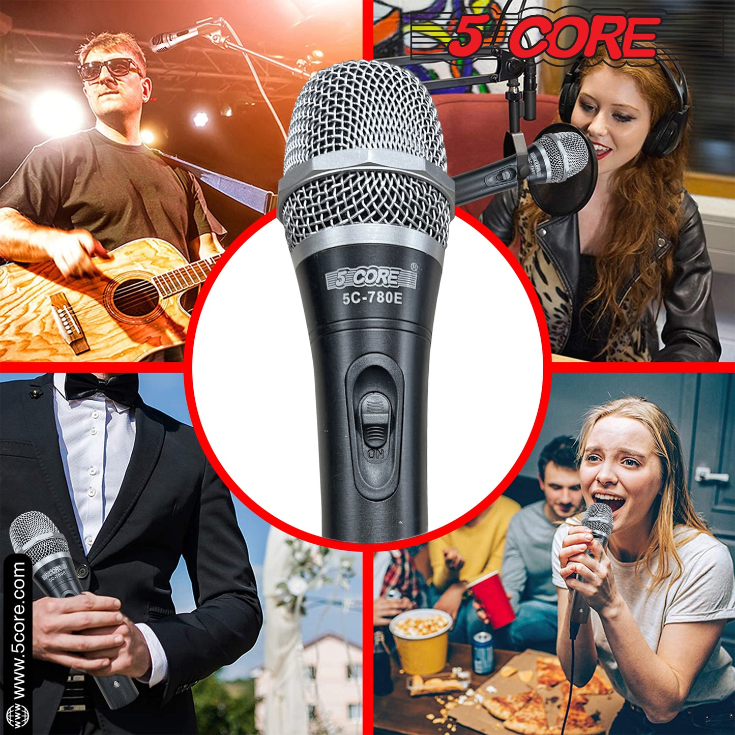 5 Core Mic Karaoke Dynamic Handheld XLR Microphone