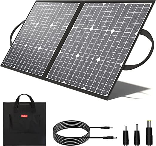 GOFORT 320W Portable Power Station 292Wh Wireless Charger 15W PD 100W & 100W 18V Portable Solar Panel Included Compatible with Phones Laptops Tablet for Outdoor
