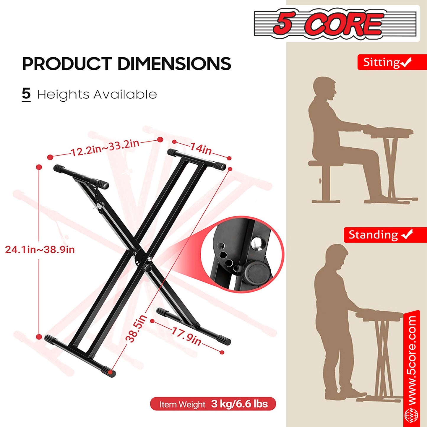 Adjustable X Style Heavy Duty Electric Key Board Casio Synth Holder