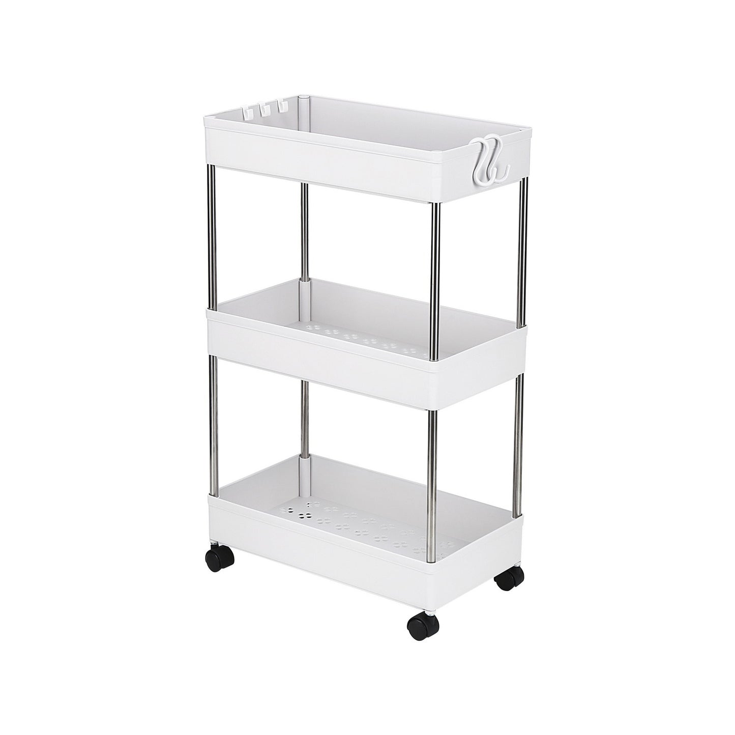 3-Tier Slide Out Storage Cart Rolling Utility Cart