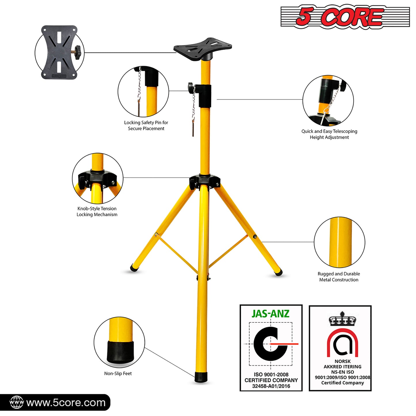 5 Core Speaker Stand Tripod Floor