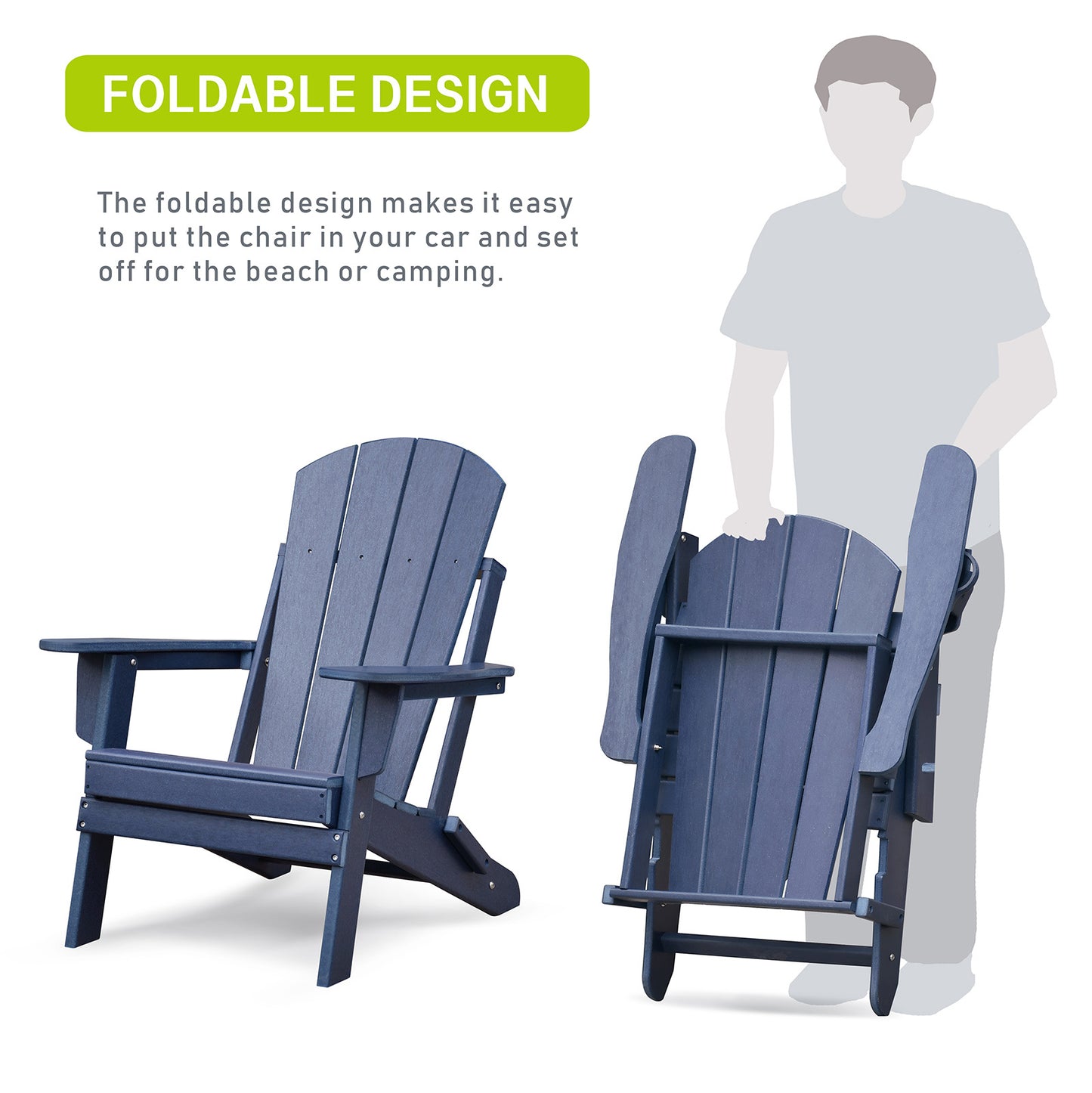 3 PCS Folding Adirondack Sets