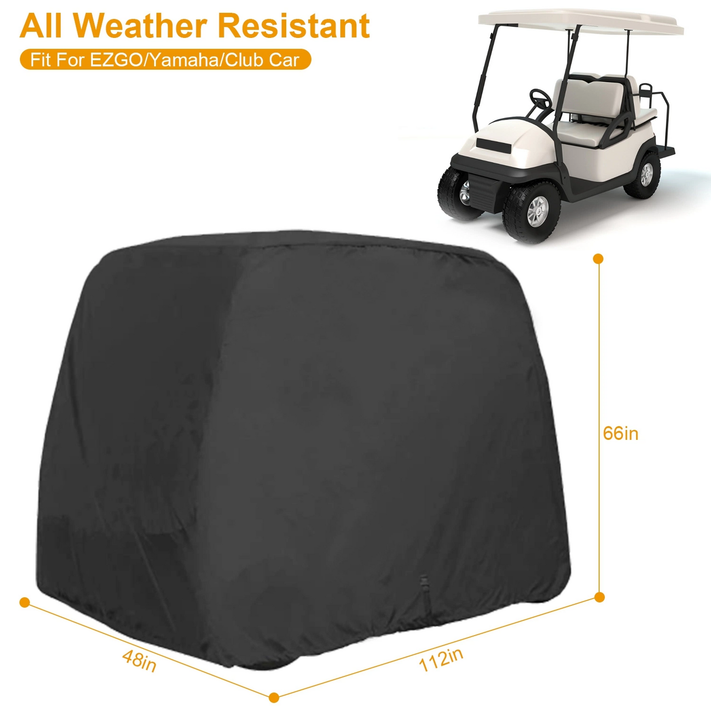 Universal 4-seater golf cart cover 210D  and UV resistant outdoor cover suitable for golf carts